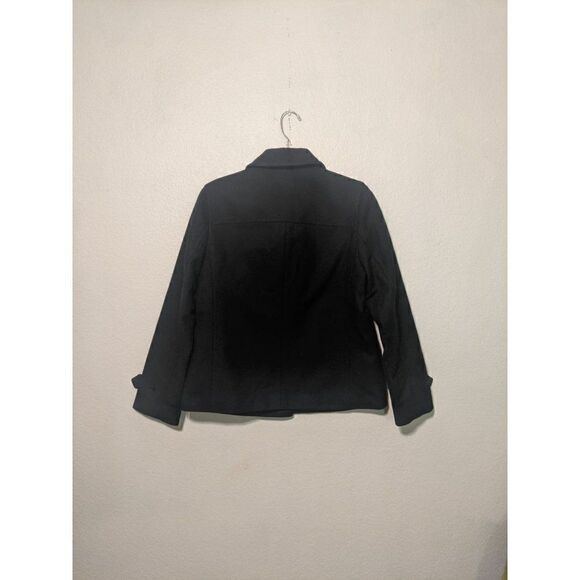 J.Crew Wool Blend Peacoat Size Small Women's Solid Black Casual Dress Coat - Picture 12 of 16